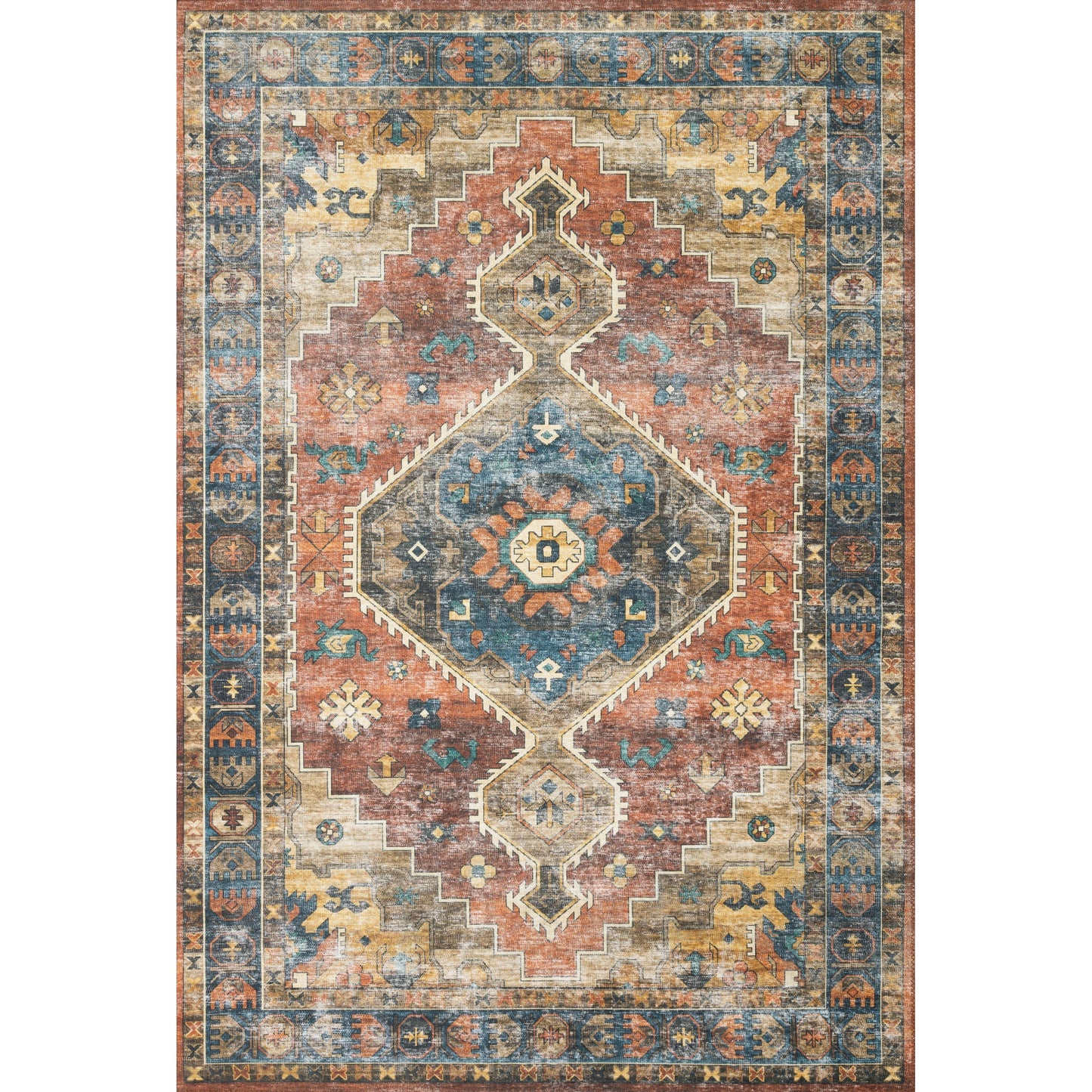 Tapis Alexander Home Leanne à imprimé aztèque vintage transitionnel