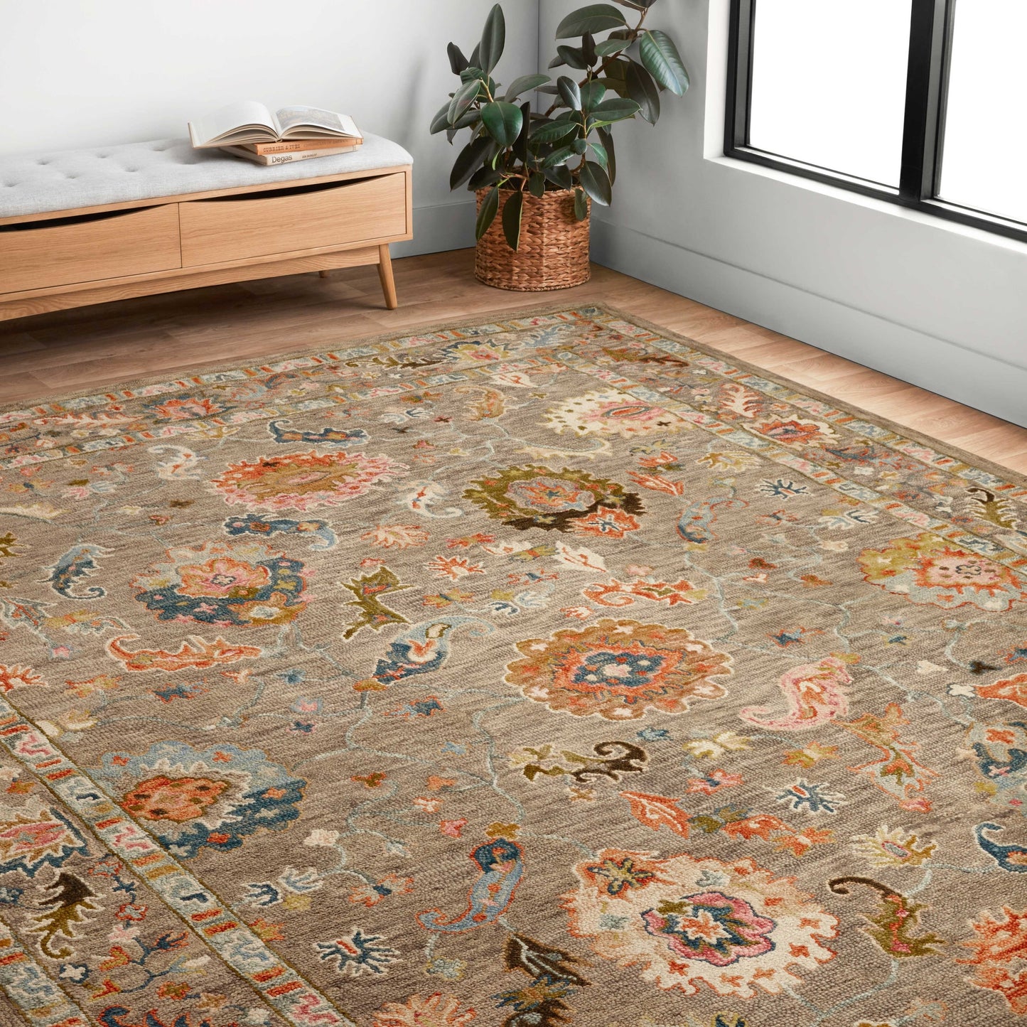 Tapis Alexander Home Megan Floral en laine 100 % tissé à la main