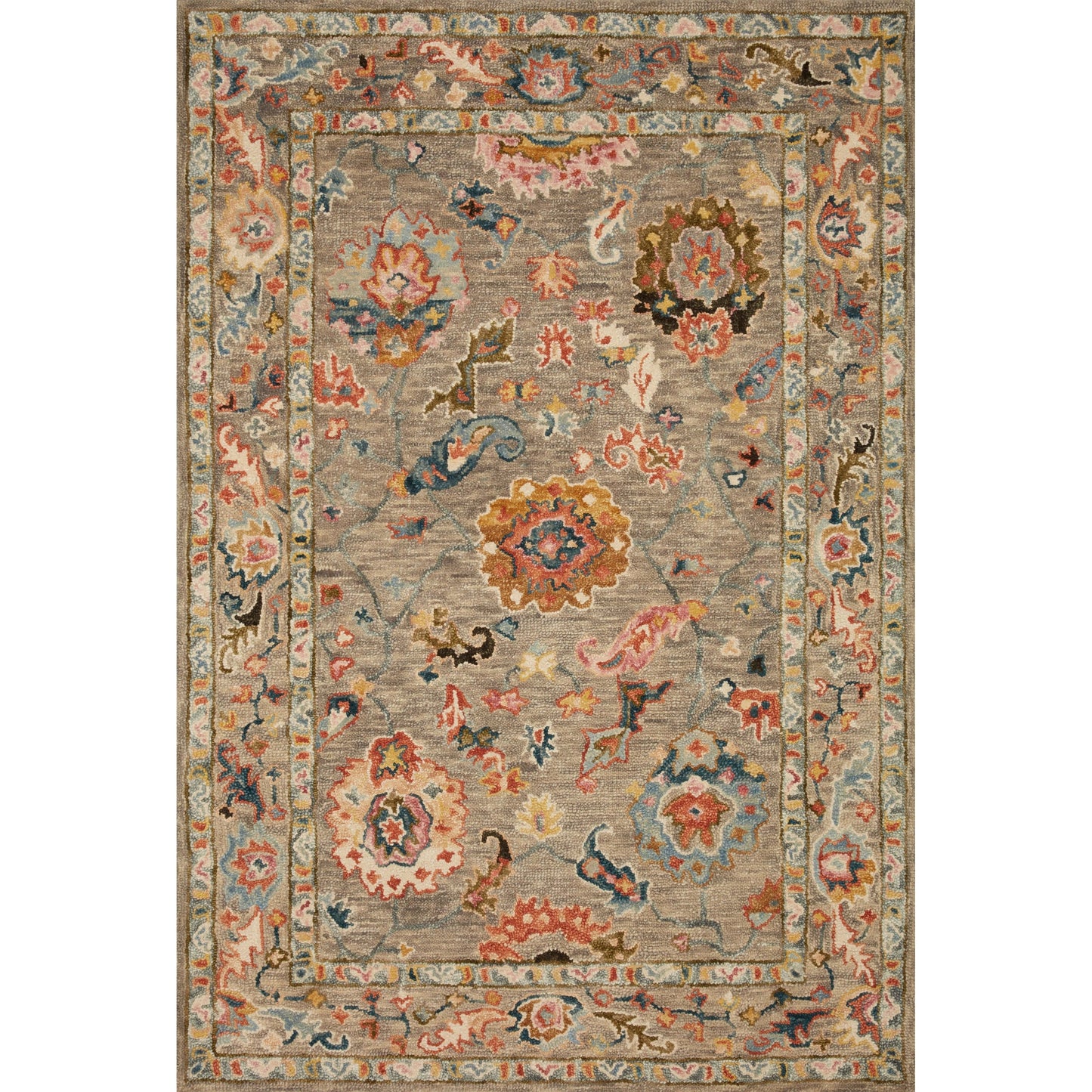 Tapis Alexander Home Megan Floral en laine 100 % tissé à la main