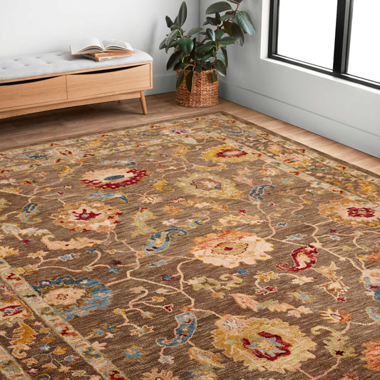 Tapis Alexander Home Megan Floral en laine 100 % tissé à la main