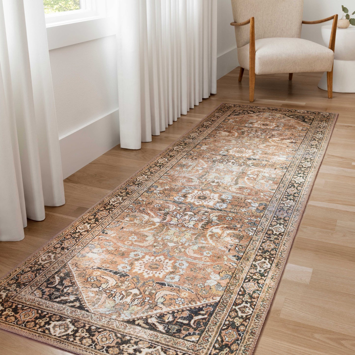 Tapis vintage imprimé botanique Alexander Home Sophia