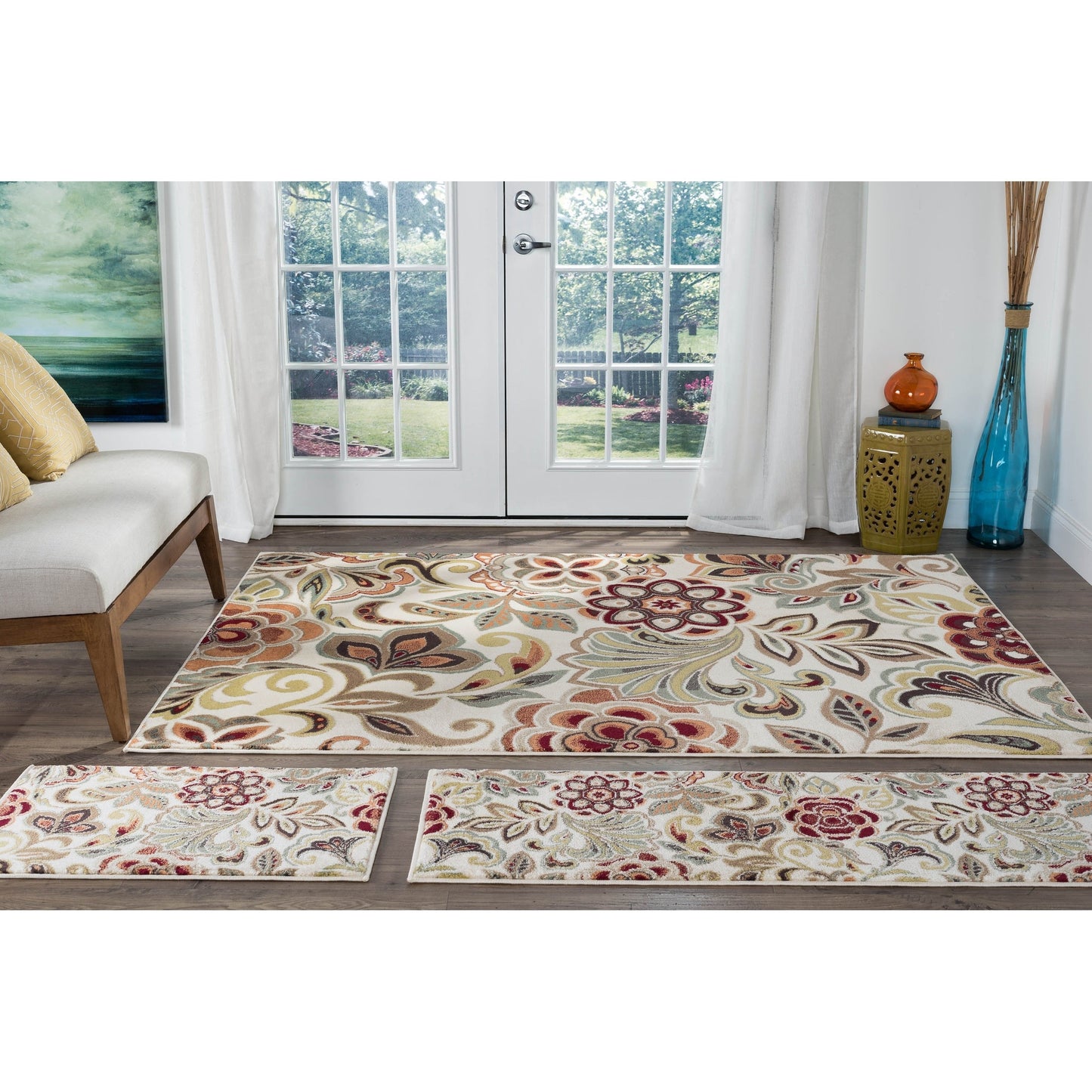Tapis d'intérieur Decora Farmhouse à motif floral
