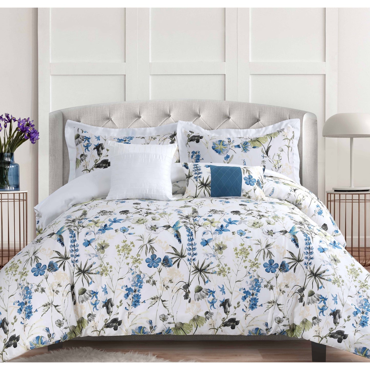 Parure de lit surdimensionnée Amalfi 5 pièces en coton 300 fils