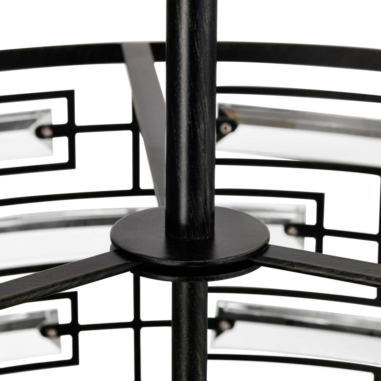 Lustre tambour Anita avec prisme en verre transparent