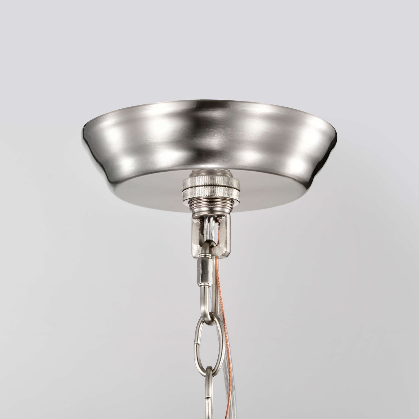 Lustre tambour Anita avec prisme en verre transparent