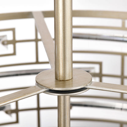 Lustre tambour Anita avec prisme en verre transparent