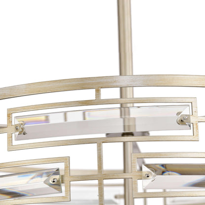 Lustre tambour Anita avec prisme en verre transparent