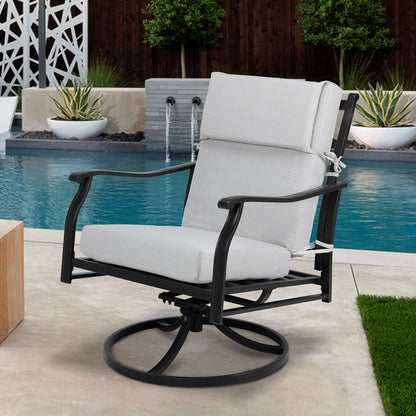 Lot de 4 coussins de chaise à dossier haut Aoodor Patio, 117 x 53 x 10 cm (coussins uniquement)