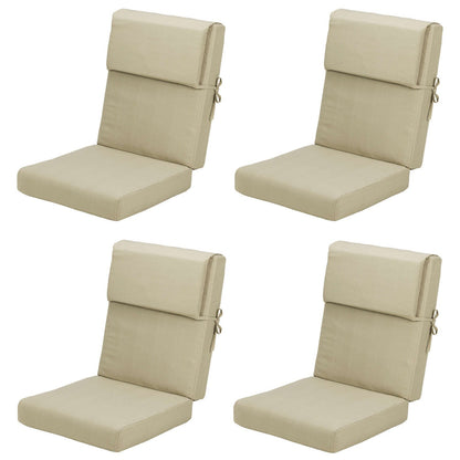 Lot de 4 coussins de chaise à dossier haut Aoodor Patio, 117 x 53 x 10 cm (coussins uniquement)