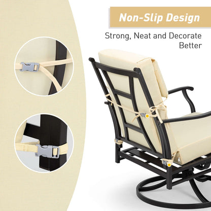 Lot de 4 coussins de chaise à dossier haut Aoodor Patio, 117 x 53 x 10 cm (coussins uniquement)