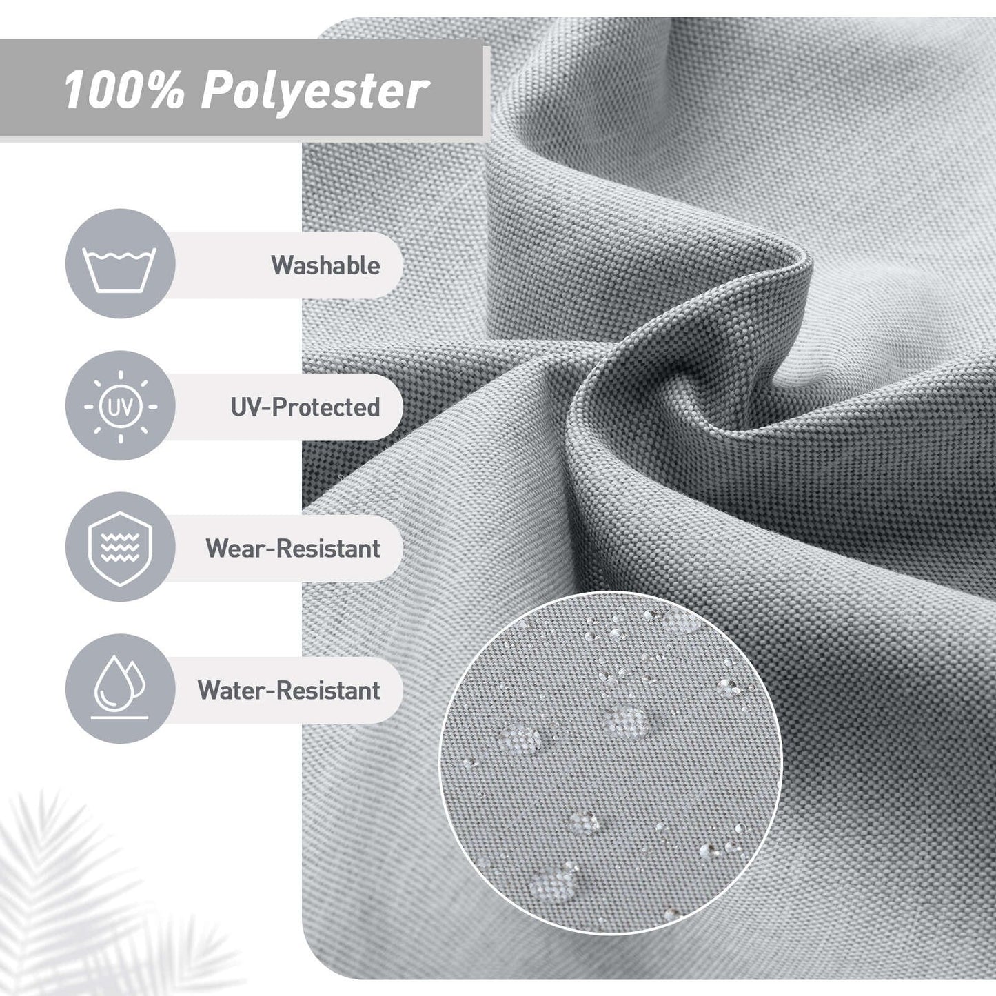 Lot de 4 coussins de chaise à dossier haut Aoodor Patio, 117 x 53 x 10 cm (coussins uniquement)