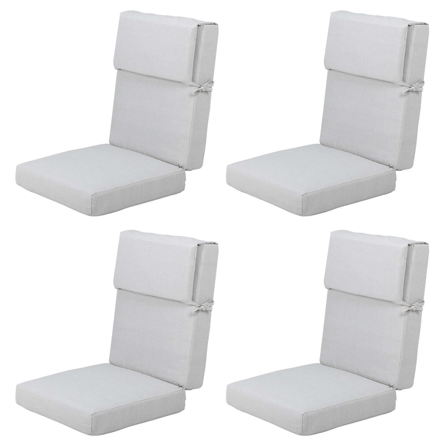 Lot de 4 coussins de chaise à dossier haut Aoodor Patio, 117 x 53 x 10 cm (coussins uniquement)