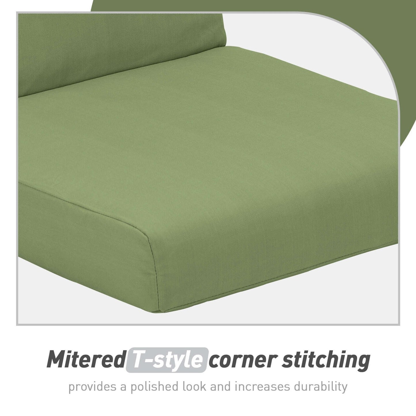 Lot de 4 coussins de chaise à dossier haut Aoodor Patio, 117 x 53 x 10 cm (coussins uniquement)