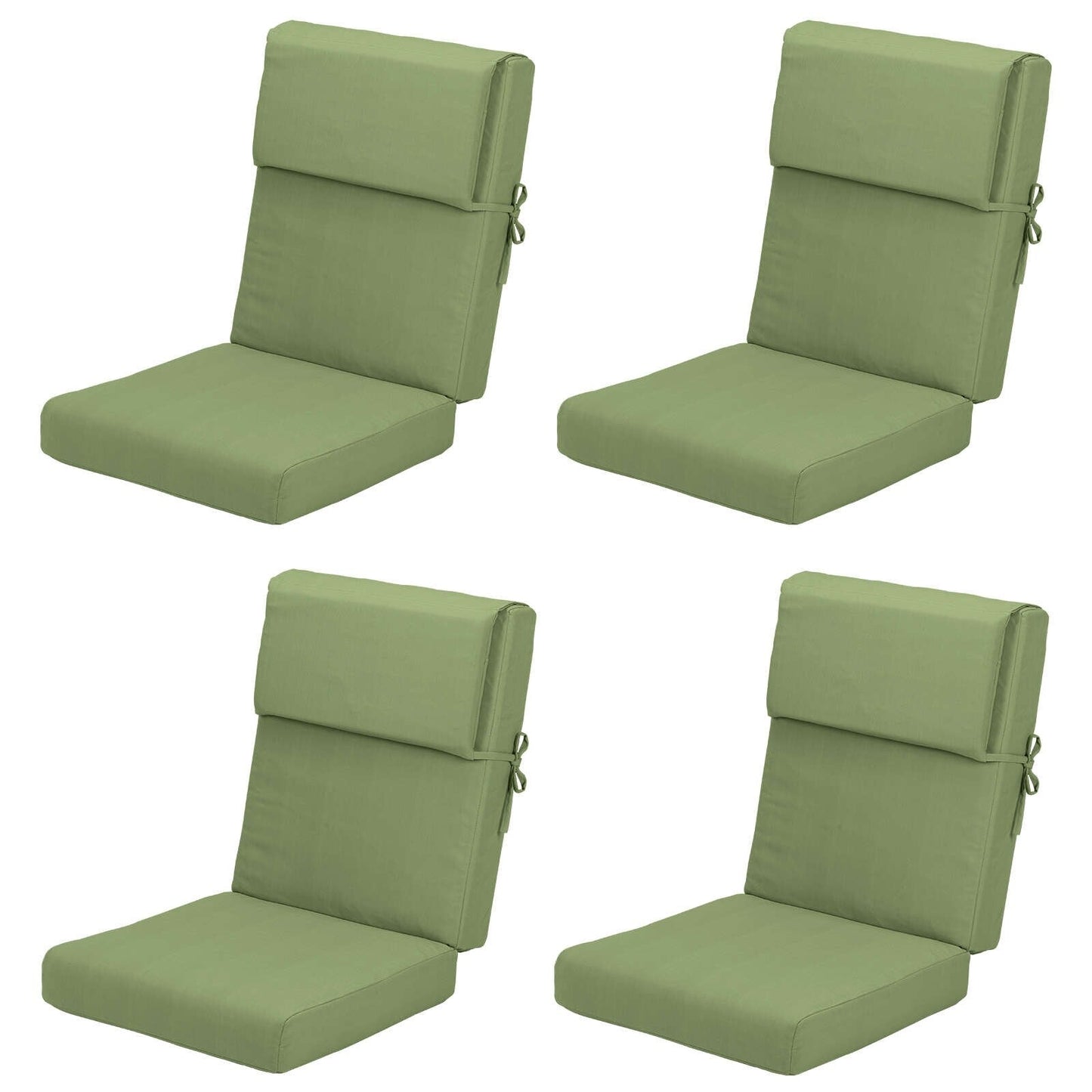 Lot de 4 coussins de chaise à dossier haut Aoodor Patio, 117 x 53 x 10 cm (coussins uniquement)