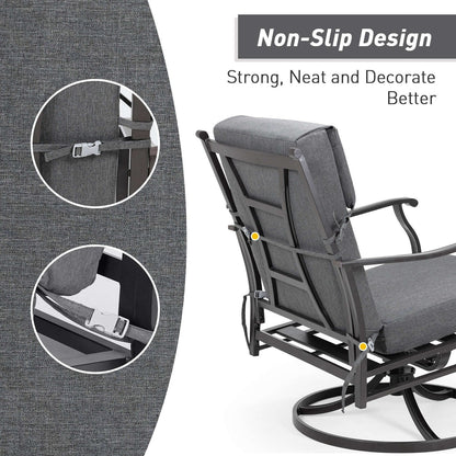 Lot de 4 coussins de chaise à dossier haut Aoodor Patio, 117 x 53 x 10 cm (coussins uniquement)