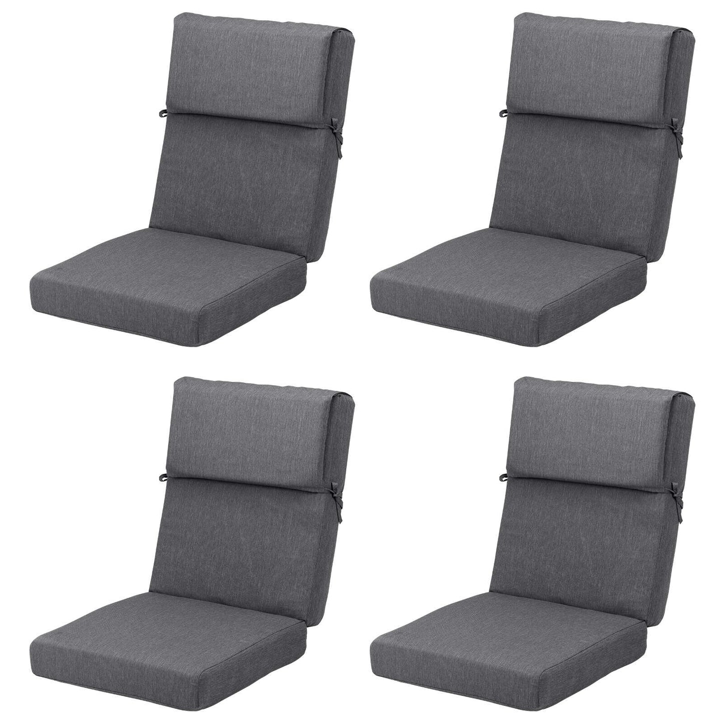 Lot de 4 coussins de chaise à dossier haut Aoodor Patio, 117 x 53 x 10 cm (coussins uniquement)