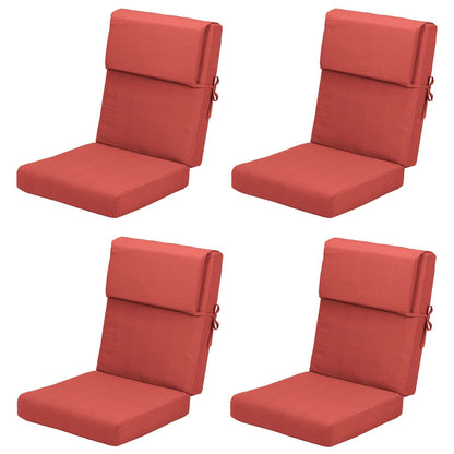 Lot de 4 coussins de chaise à dossier haut Aoodor Patio, 117 x 53 x 10 cm (coussins uniquement)