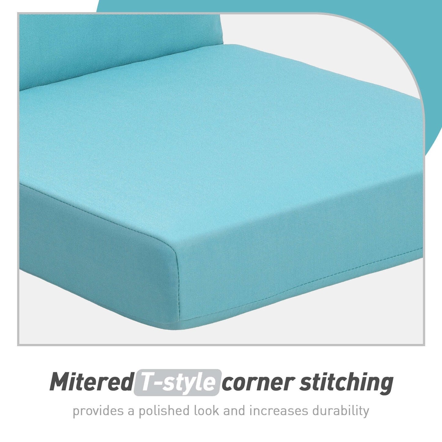 Lot de 4 coussins de chaise à dossier haut Aoodor Patio, 117 x 53 x 10 cm (coussins uniquement)