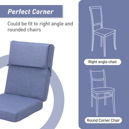 Lot de 4 coussins de chaise à dossier haut Aoodor Patio, 117 x 53 x 10 cm (coussins uniquement)