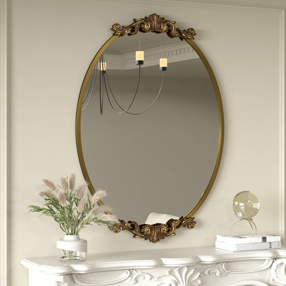 Miroir mural baroque ovale vintage orné