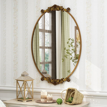 Miroir mural baroque ovale vintage orné