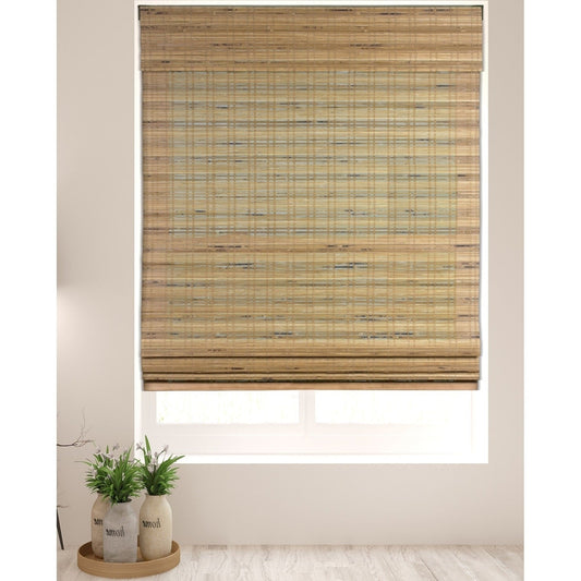 Stores romains en bambou Arlo Blinds Tuscan, hauteur 74 pouces, sans fil, relevables