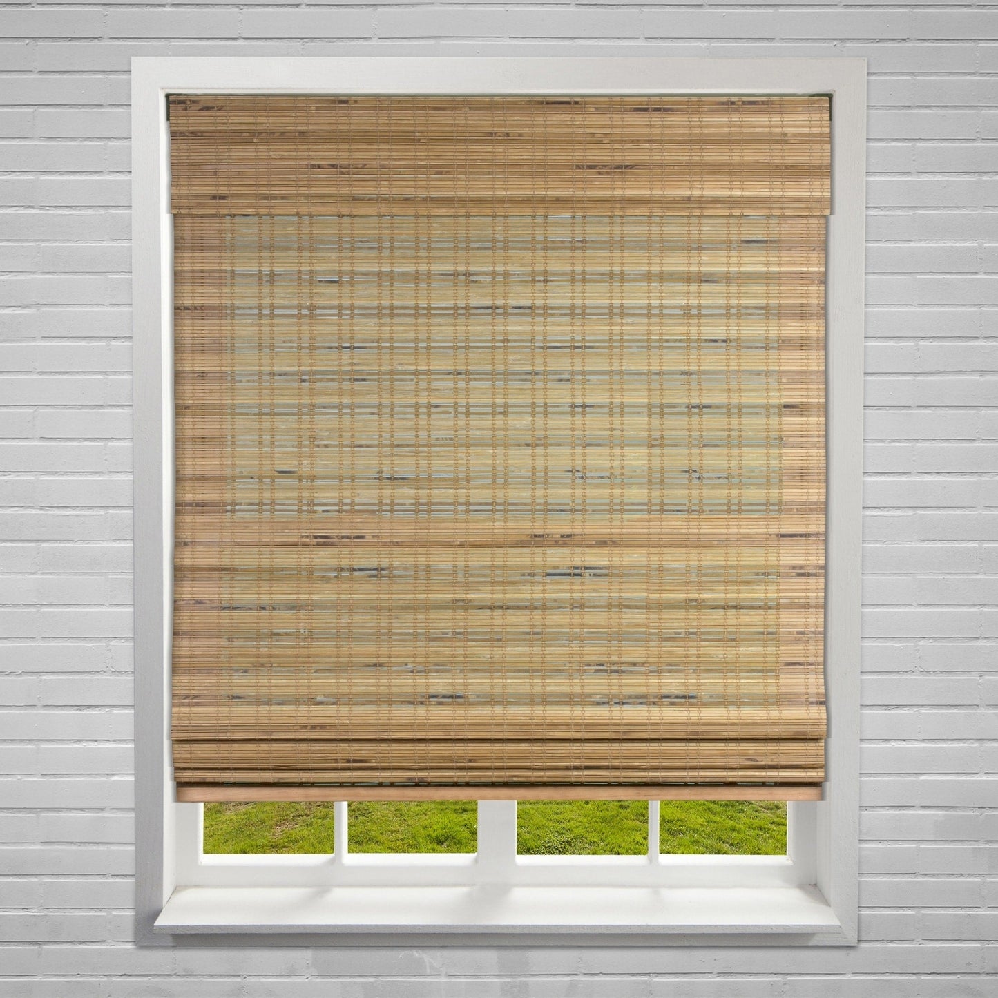 Stores romains en bambou Arlo Blinds Tuscan, hauteur 74 pouces, sans fil, relevables
