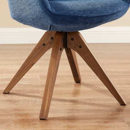 Fauteuil d'appoint pivotant Art Leon moderne avec pieds en bois