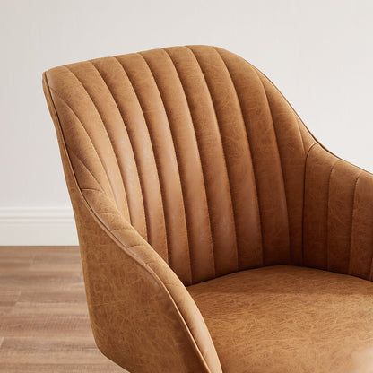 Fauteuil d'appoint pivotant Art Leon moderne avec pieds en bois