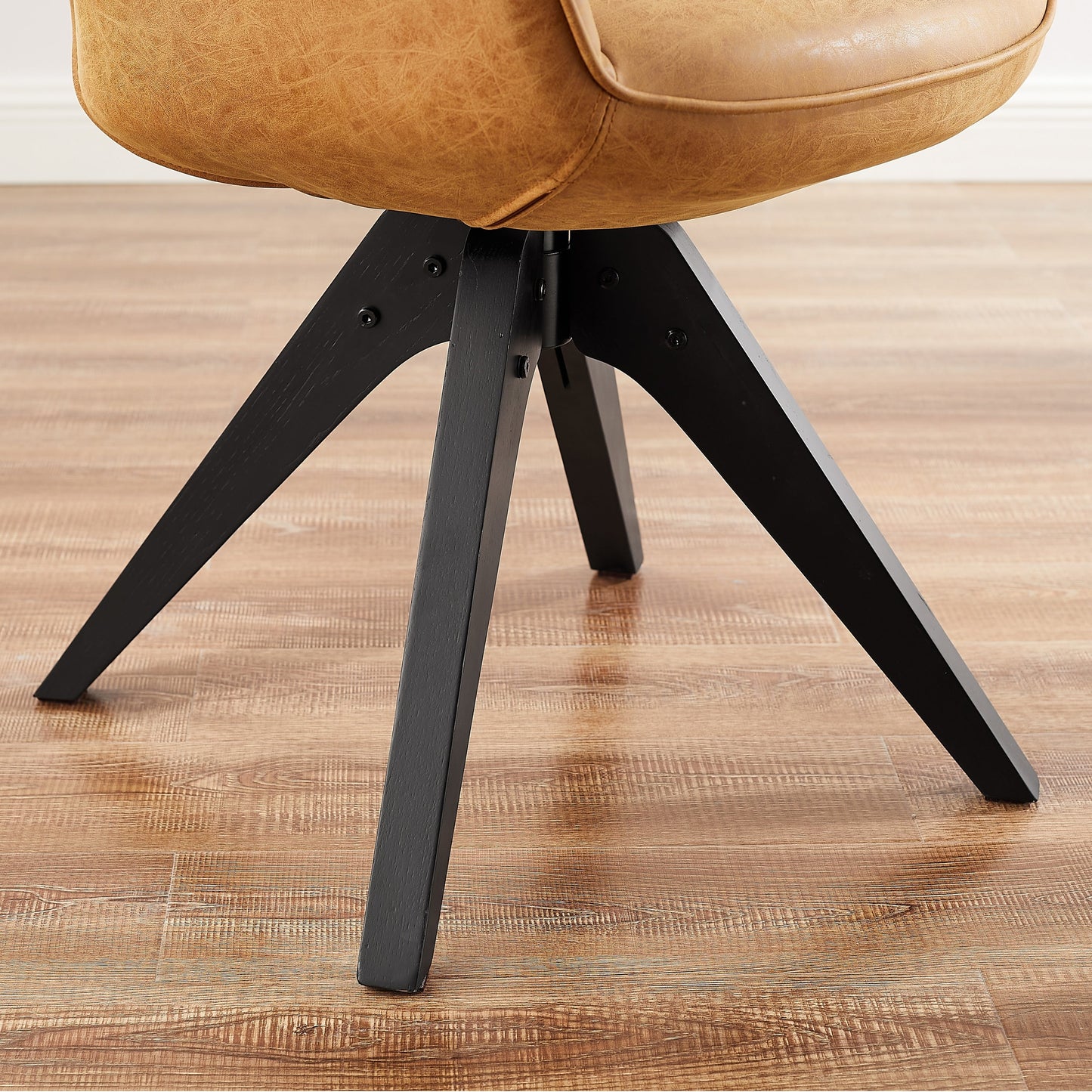 Fauteuil d'appoint pivotant Art Leon moderne avec pieds en bois