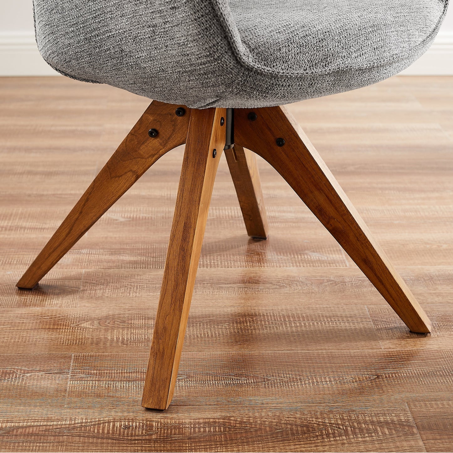 Fauteuil d'appoint pivotant Art Leon moderne avec pieds en bois