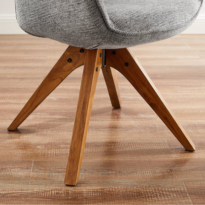 Fauteuil d'appoint pivotant Art Leon moderne avec pieds en bois