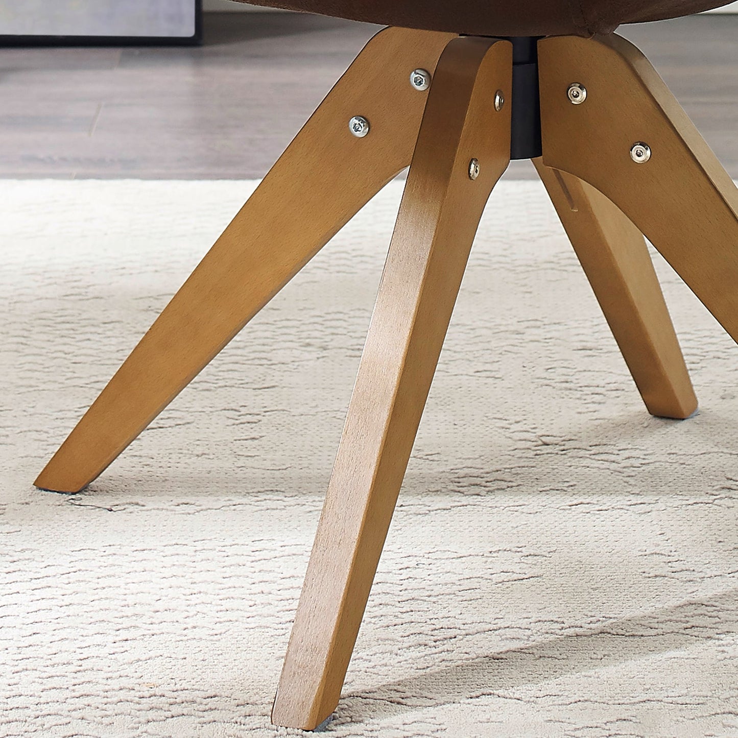 Fauteuil d'appoint pivotant Art Leon moderne avec pieds en bois