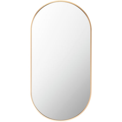 Miroir d'appoint ovale moderne en aluminium Livabliss Aranya en forme de pilule