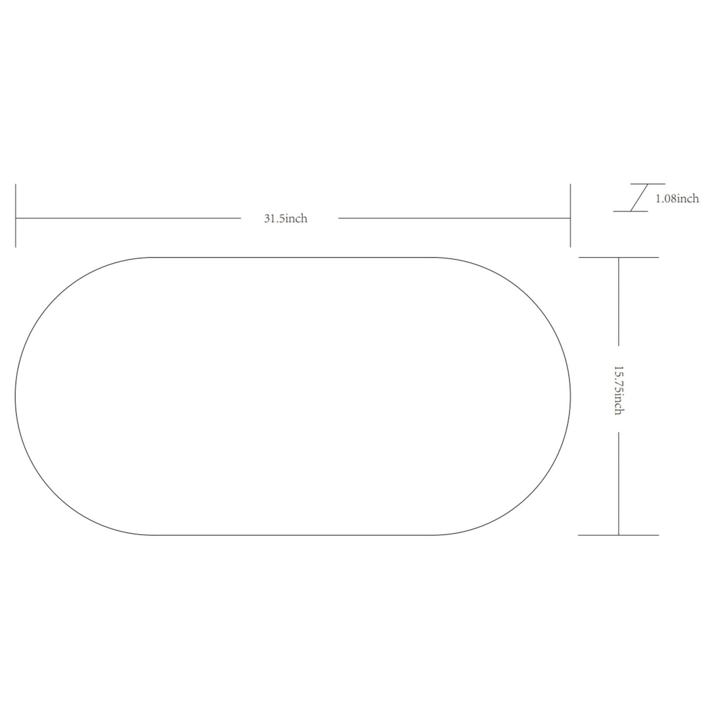 Miroir d'appoint ovale moderne en aluminium Livabliss Aranya en forme de pilule