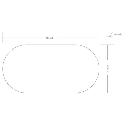 Miroir d'appoint ovale moderne en aluminium Livabliss Aranya en forme de pilule
