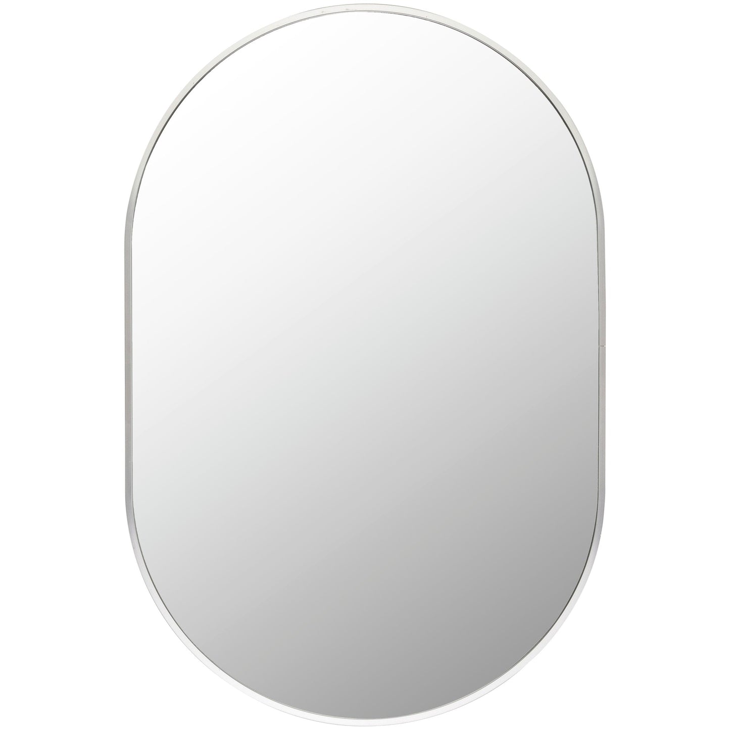 Miroir d'appoint ovale moderne en aluminium Livabliss Aranya en forme de pilule