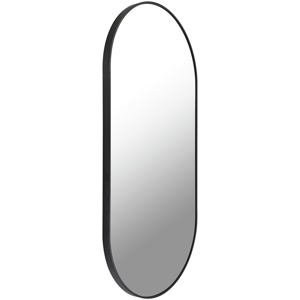 Miroir d'appoint ovale moderne en aluminium Livabliss Aranya en forme de pilule