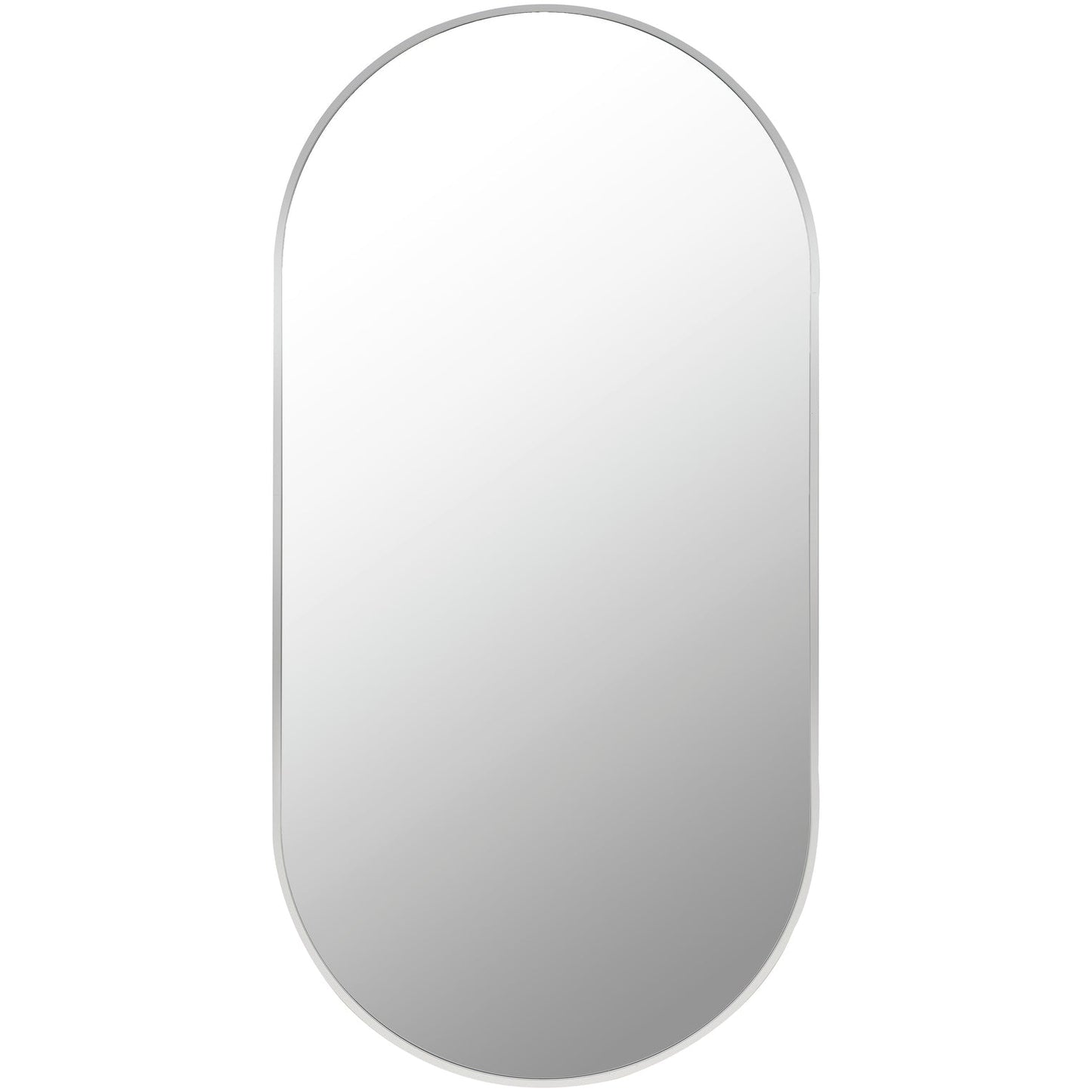 Miroir d'appoint ovale moderne en aluminium Livabliss Aranya en forme de pilule