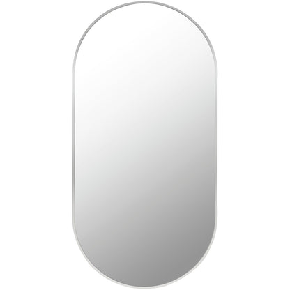 Miroir d'appoint ovale moderne en aluminium Livabliss Aranya en forme de pilule