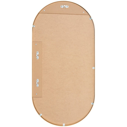 Miroir d'appoint ovale moderne en aluminium Livabliss Aranya en forme de pilule