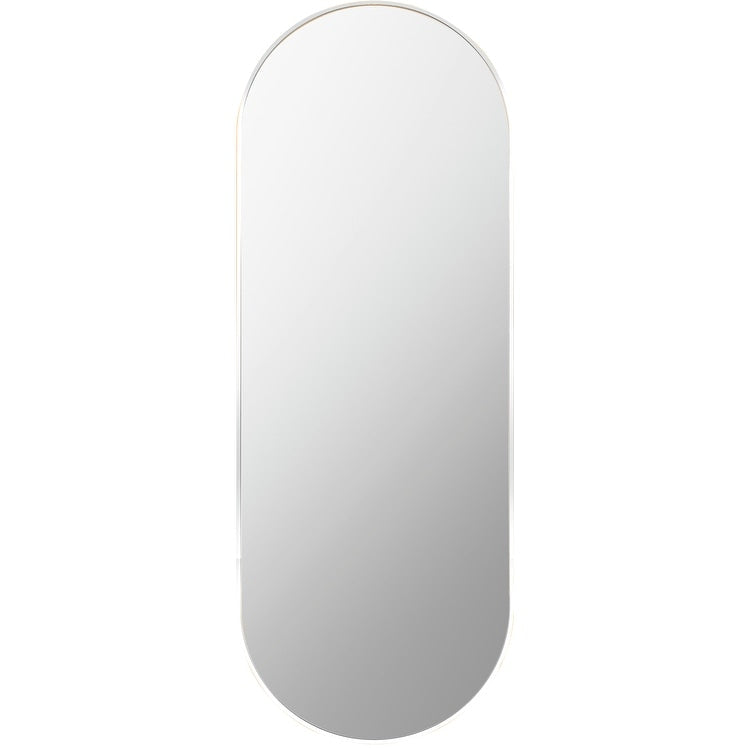 Miroir d'appoint ovale moderne en aluminium Livabliss Aranya en forme de pilule