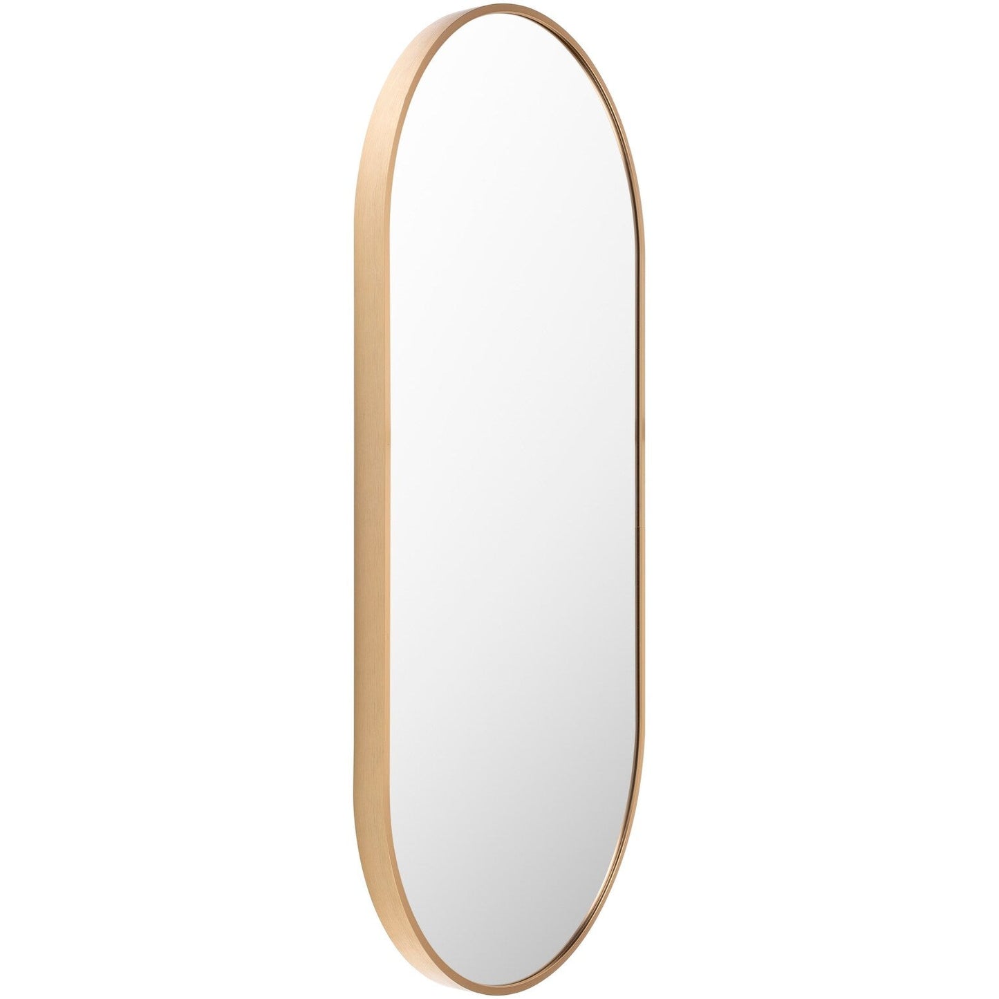 Miroir d'appoint ovale moderne en aluminium Livabliss Aranya en forme de pilule
