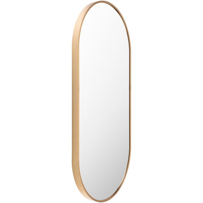 Miroir d'appoint ovale moderne en aluminium Livabliss Aranya en forme de pilule