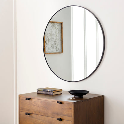Miroir d'appoint rond moderne en aluminium Livabliss Aranya