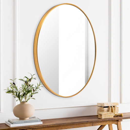 Miroir d'appoint rond moderne en aluminium Livabliss Aranya