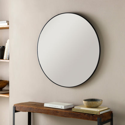 Miroir d'appoint rond moderne en aluminium Livabliss Aranya