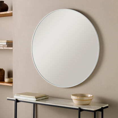 Miroir d'appoint rond moderne en aluminium Livabliss Aranya