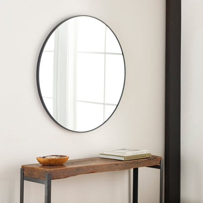 Miroir d'appoint rond moderne en aluminium Livabliss Aranya