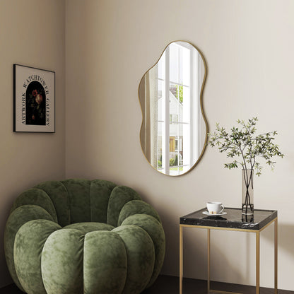 Miroir mural asymétrique ondulé antique